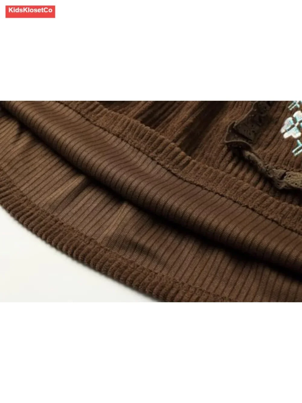 Girls Corduroy Jumper Dress with Embroidered Pockets Sleeveless